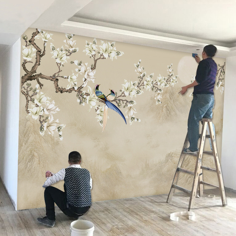 Customized New Chinoiserie Tv Background Wall Mural 8D Stereo Wall Covering Flower and Bird 5D Wallpaper Modern Wall Covering Sofa Living Room Customized New Chinoiserie Tv Background Wall Mural 8D Stereo Wall Covering Flower and Bird 5D Wallpaper Modern Wall Covering Sofa Living Room