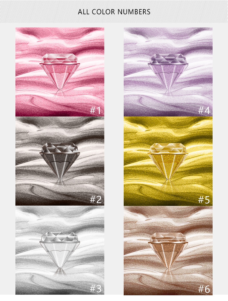 Langmanni 6-color Diamond Pearlescent Liquid Eyeshadow, shining and dazzling eyeshadow liquid Eyeshadow cream in stock Item Picture