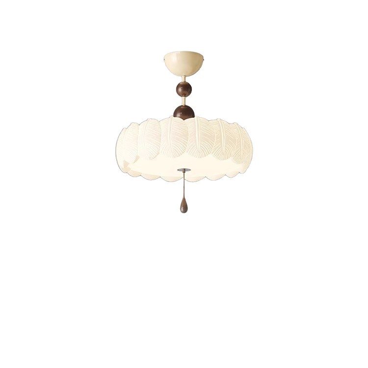 Lámpara de dormitorio de estilo crema medieval francés, lámpara de techo, pluma creativa retro, protección ocular cálida y romántica, lámpara de habitación del dormitorio principal