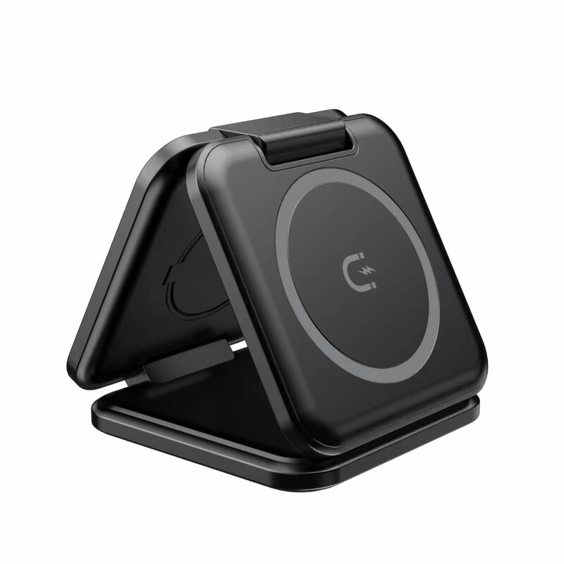 New folding three-in-one wireless charger magnetic suction magsafe15W suitable for Apple mobile phone headset watch