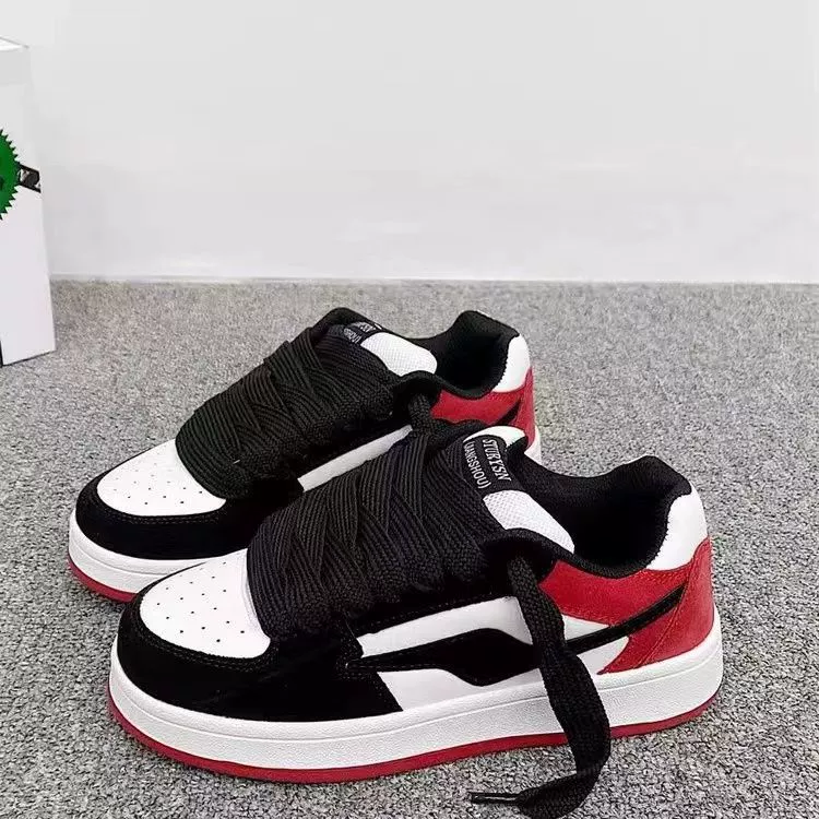 2025 новый низкий бан красный порт ветер нишевые повседневные туфли женские туфли дикие хлебные туфли новые женские кроссовки