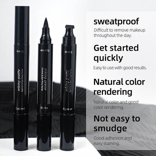 MK big eyes thick black double-ended eye makeup pen seal liquid eyeliner pen waterproof and sweat-proof without smudging