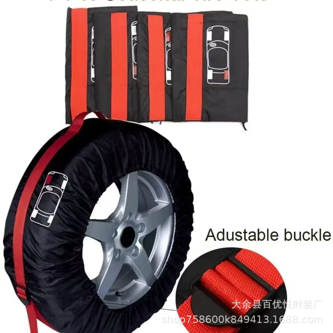 Factory Direct Sales 210D Oxford Cloth Adjustable Car Tire Cover Snow Tire Bag Spare Tire Cover Sun Protection Dust Cover