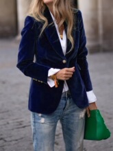 F 72981 Velvet Elegant Slim Fit Blazer ��˿��������װ ��