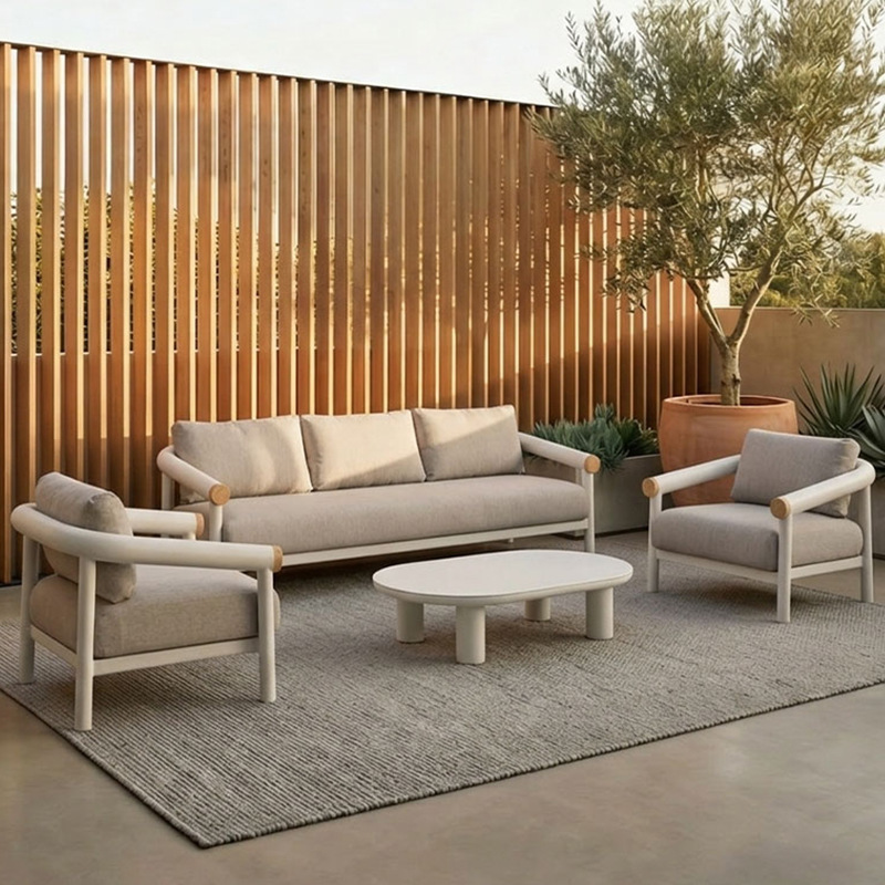 Sofá de ocio al aire libre patio villa jardín diseñador hotel resor terraza muebles impermeables al aire libre image 4