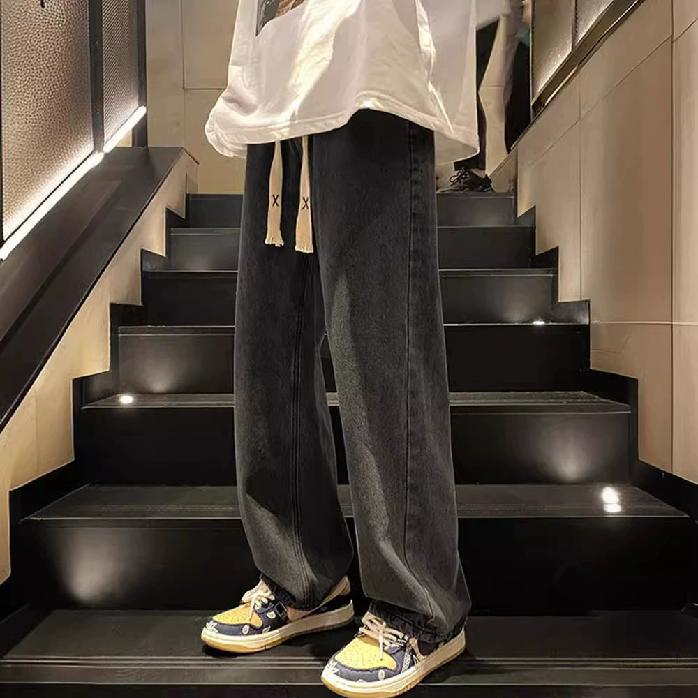Джинсы Tide, casual брюки осенние, свободный прямой покрой, американский стиль