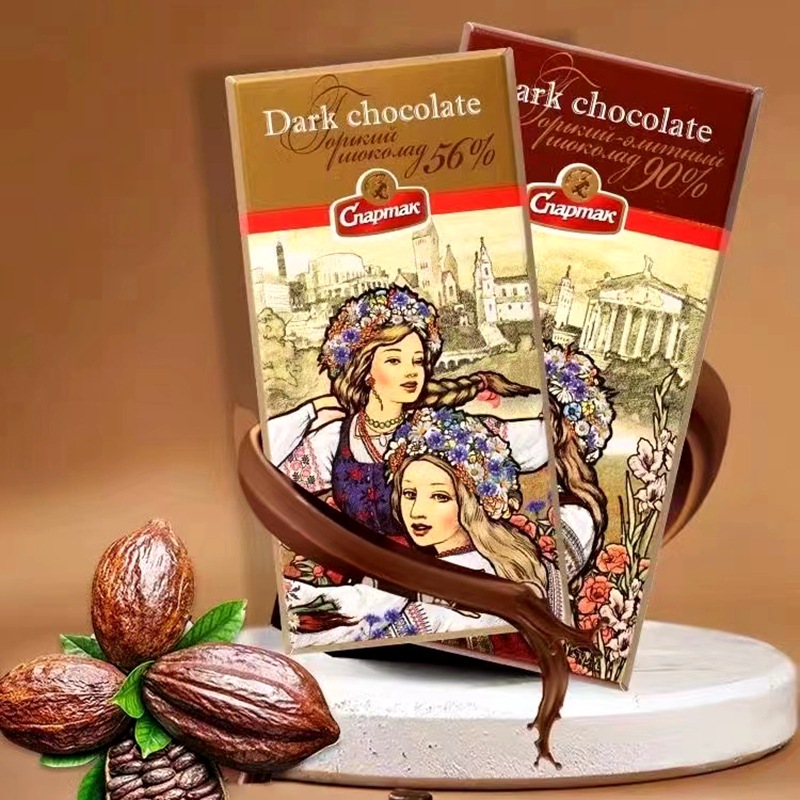 Belarus Imported Dark Chocolate Cocoa Butter Spartak Flower Fairy 85g Boxed Milk Chocolate
