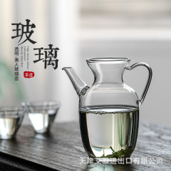 宋時代風の茶壺、フィルター付き緑茶壺、耐熱ガラス、厚手、小青柑対応、直火対応、家庭用茶水分離