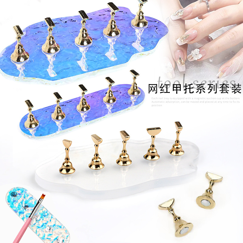 Usar herramientas de uñas, práctica de uñas, soporte para uñas, hada, fantasía, base acrílica Aurora, soporte para uñas, soporte para piezas de ajedrez, soporte para exhibición