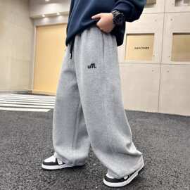 男童运动裤2026春秋新款中大童潮酷男孩休闲直筒阔腿裤儿童卫裤潮