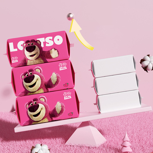 Disposable cotton soft towel genuine authorized pearl pattern thickened strawberry bear face towel dry and wet dual-use facial cleansing towel wholesale