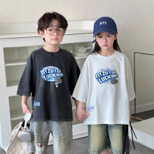 【清仓特价】2025夏季新款儿童百搭圆领短袖男女童印花T恤洋气潮