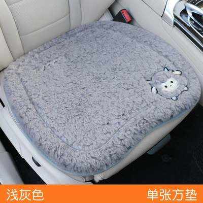 Warm Car Interior Supplies Lamb's – Wool pad - universal-zy-sheep-velvet-lamb-light-gray-square-mat-1-piece