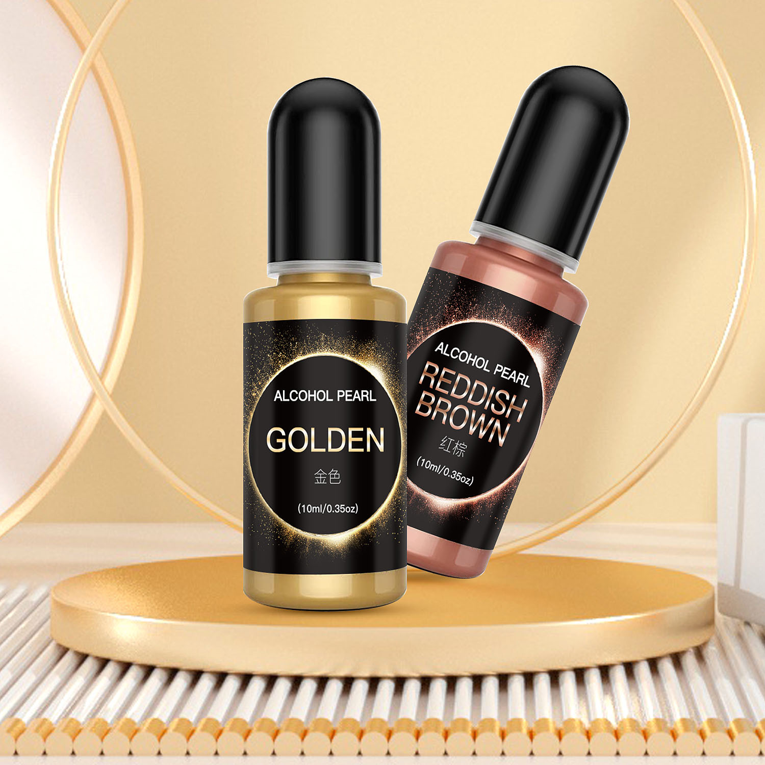 Factory direct sales cross-border 12-color metal blooming DIY crystal glue dyeing 3D rendering alcohol ink color essence