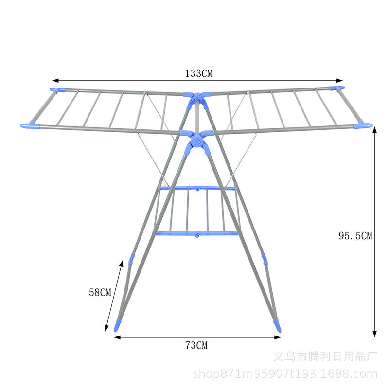 Transfronterizo para balcón plegable secado rack nuevo multi-funcional suelo aerodinámico estante plegable al por mayor