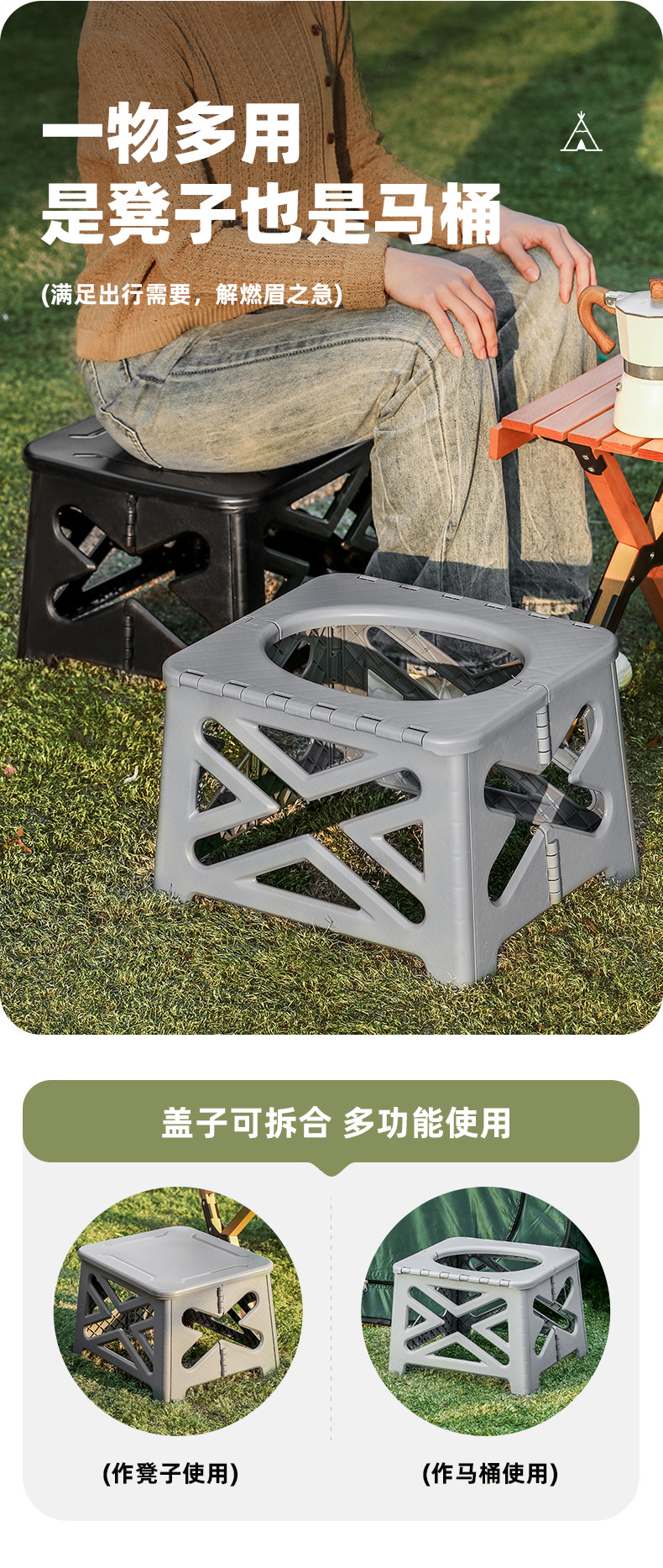 Car Folding Toilet Portable Odor-proof Toilet Outdoor Camping Mobile Toilet Emergency Multifunctional Toilet Stool