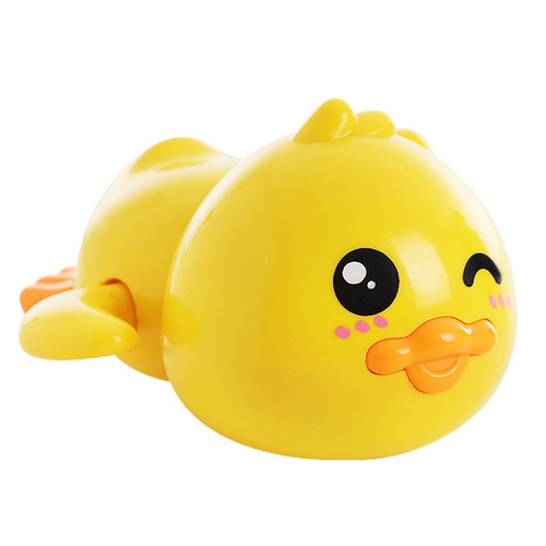 Children's Bath Play Duck Pull Cord Wind-up Yellow Duck Bath Toy Parent-Child Interaction Bathing Swimming Toy
