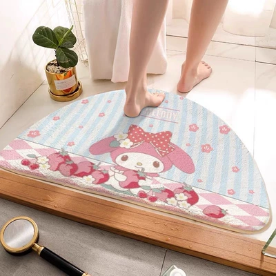 Avtomobil döşəmə paspasları – Melody Bathroom Plush Floor - strawberry-vertical-melody-flowers-semicircle-4060