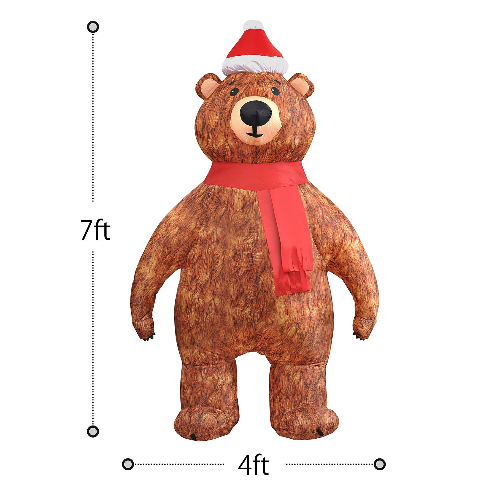 Modelo inflable de Navidad transfronterizo 2,1 m inflable Oso De Navidad modelo inflable accesorios de decoración de escena de Navidad Santa Claus