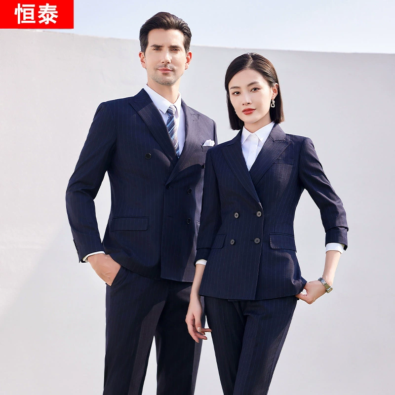 Blue set for men and women, suit for work