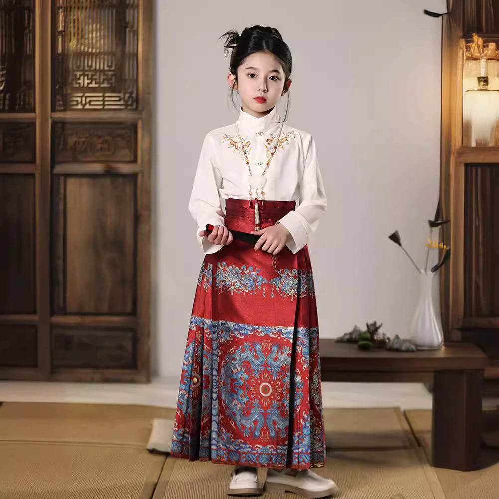 Высококачественная детская юбка с конским лапшой 2024 новая весенняя девочка