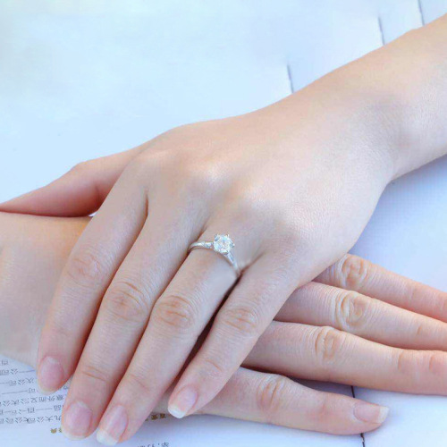 Pt950 platinum imitation D-grade high carbon moissanite diamond ring classic micro-set eight hearts, eight arrows and six claws ring for women