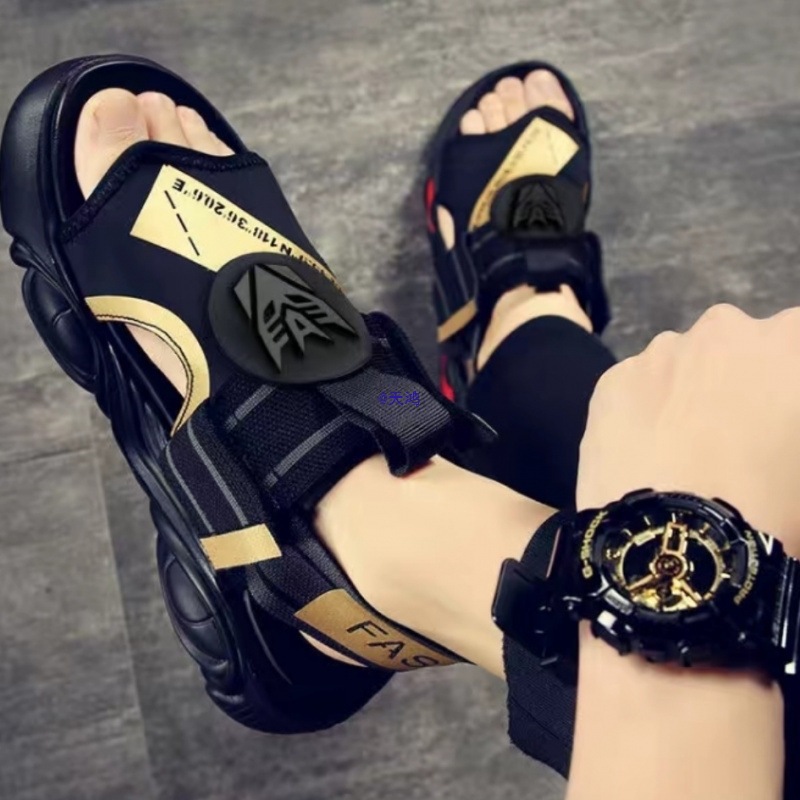 夏季凉鞋潮男潮流增高男运动两用罗马休闲外出网红沙滩鞋厚底帅气