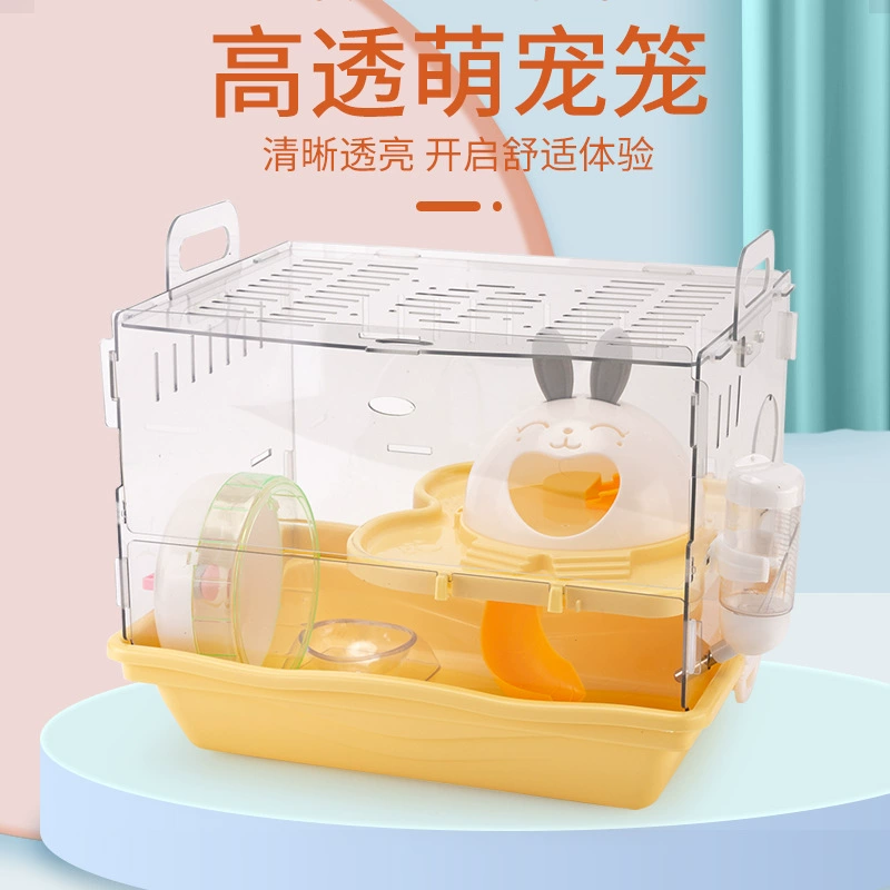 Заводская прямая клетка для хомяка двухслойная клетка с головой кошки гнездо Золотого медведя Большой хомяк вилла бесшумный бег все сезоны Универсальная