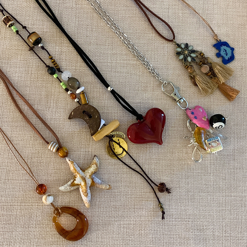 简约亚克力不规则几何形可调节项链小众设计感毛衣链时尚百搭项饰