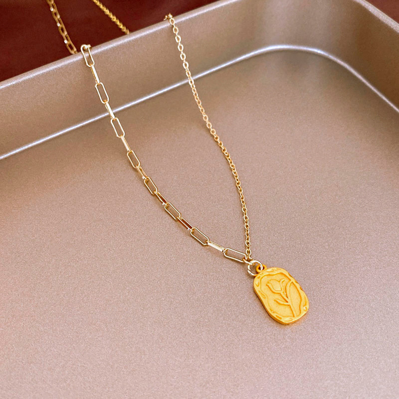 10g Weight PVD Coated Gold Plating Process Golden Plated Plating Material 304 Stainless Steel Pendant Material Double Layer Necklaces, Pendant Necklace, Necklace Classification 304 Stainless Steel Chain Material cable chain, snake chain Chain Type 1 Piece Quantity Daily, Street Occasion 304 Stainless Steel Material Geometric, Letter, Rose Pattern Women's Gender Vintage Style, Classic Style Style Plating Craft Wholesale Jewelry Vintage Style Classic Style Geometric Letter Rose Titanium Steel Plating Cable Chain Snake Chain Double Layer Necklaces Pendant Necklace Necklace 5