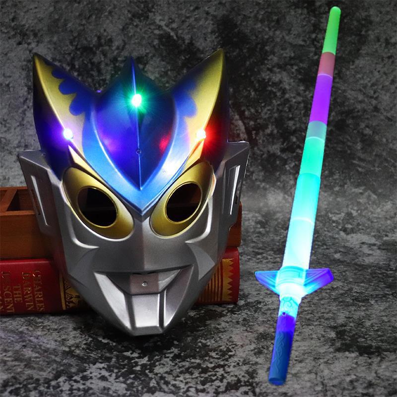 Cerro Autot máscara de niños luminosa máscara de casco de Digia Cerro armas juguetes para niños espada cuerpo