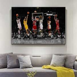 NBA明星乔丹Jordan科比Kob詹姆斯James篮球海报印刷装饰帆布画芯