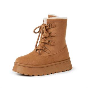 Z 33070 Fleece Big Head Snow Boots �ӽq���^ѩ��ѥ�羳��