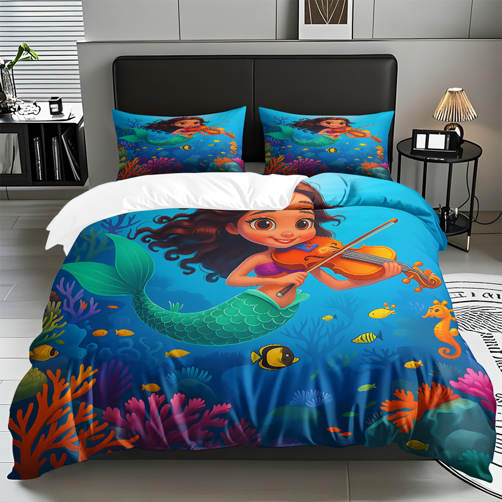 Textil doméstico transfronterizo para hacer sirena pequeña impresión digital kit fuente fábrica TEMU / JIT