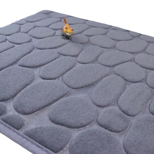 Wholesale coral velvet floor mats pebble embossed door mats solid color simple bathroom sponge absorbent foot mats