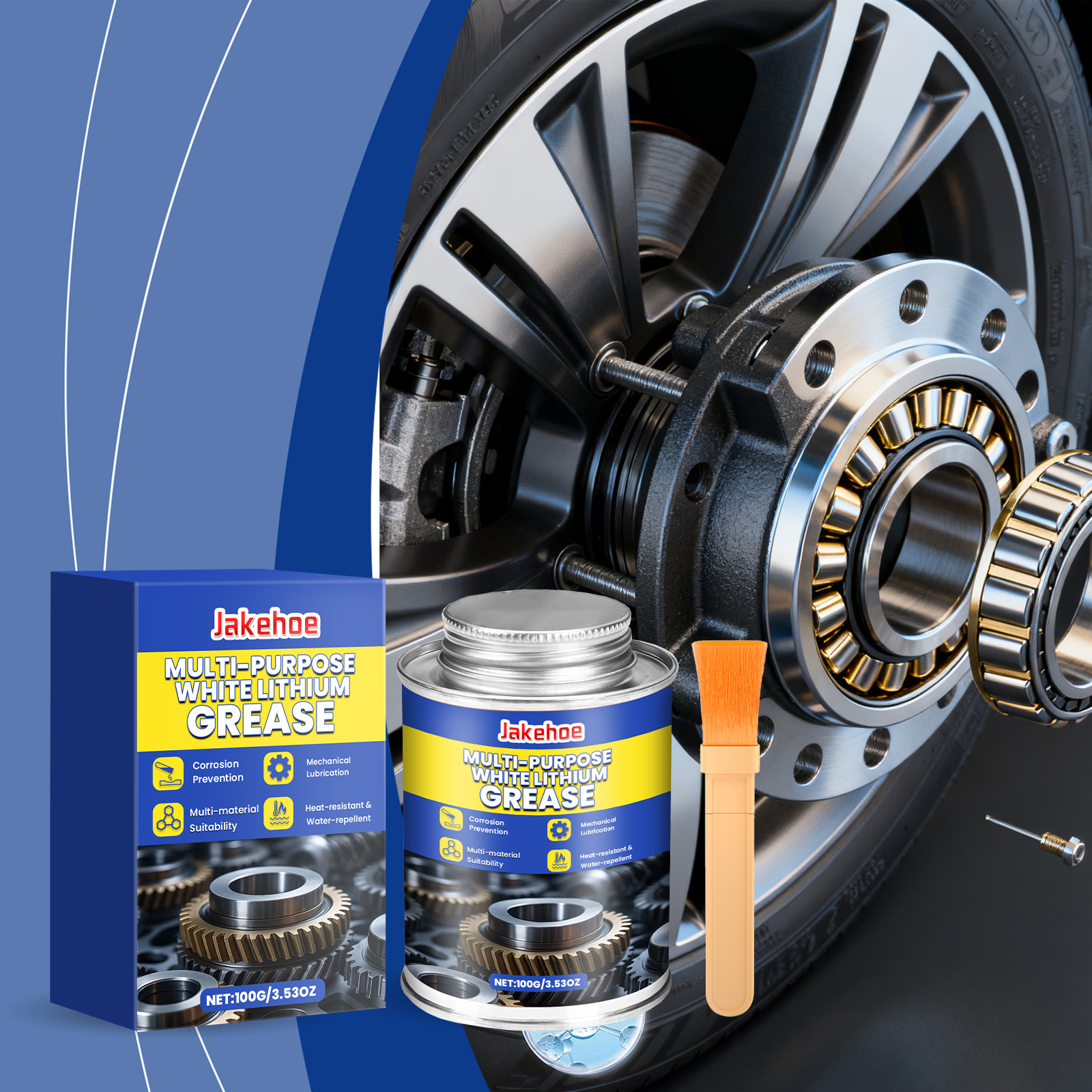 JAKEHOE多用途白色锂基润滑脂日常多功能降噪顺滑清洁防锈润滑剂