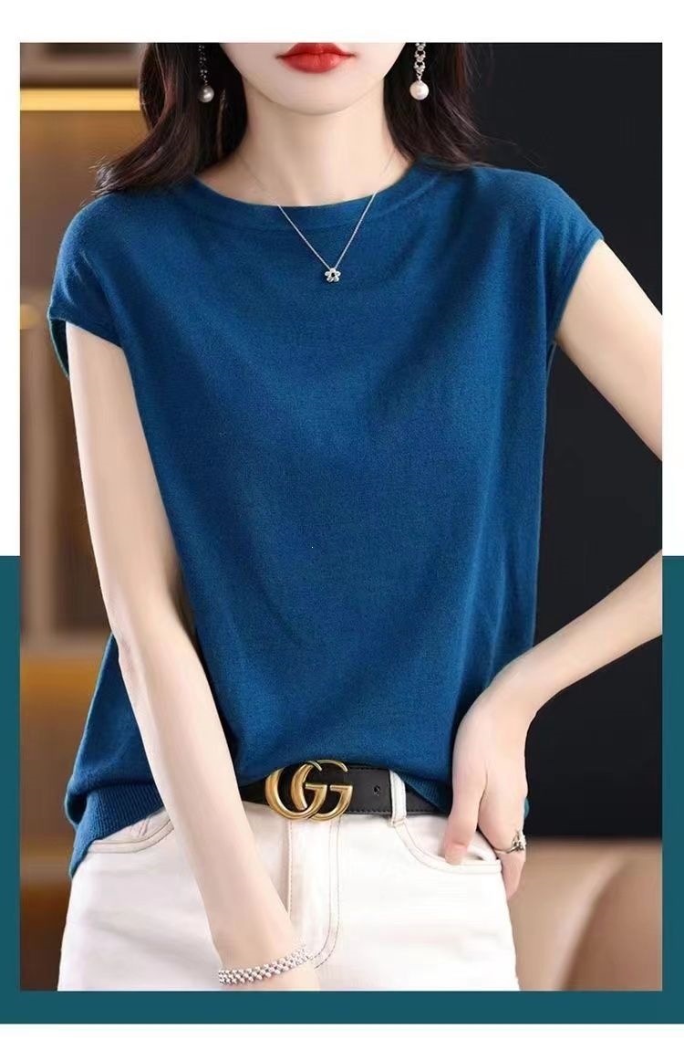 Áo thun nữ tay ngắn cổ tròn chất liệu ice silk mát lạnh, form rộng thoải mái — B5-05=giá trị thông số Kd, (cài 2), màu đen, màu sắc, Gạch đỏ chi tiết 6