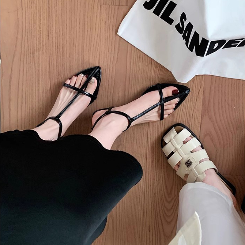 Madre de uva de verano nuevo temperamento tacones de pendiente personalidad de tacones altos sandalias con dedos delgados sandalias de hebilla para mujeres