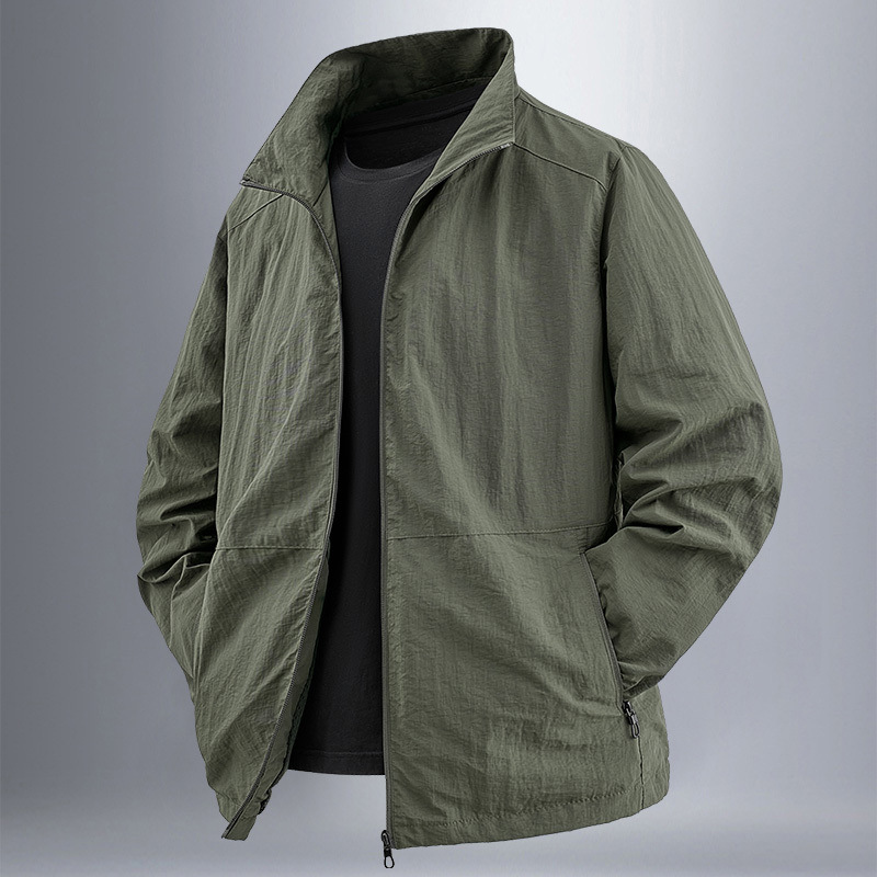 [Suministro directo de fábrica original] 2025 nueva primavera y otoño chaqueta de cuello alto chaqueta delgada para hombre primavera y otoño casual para hombre
