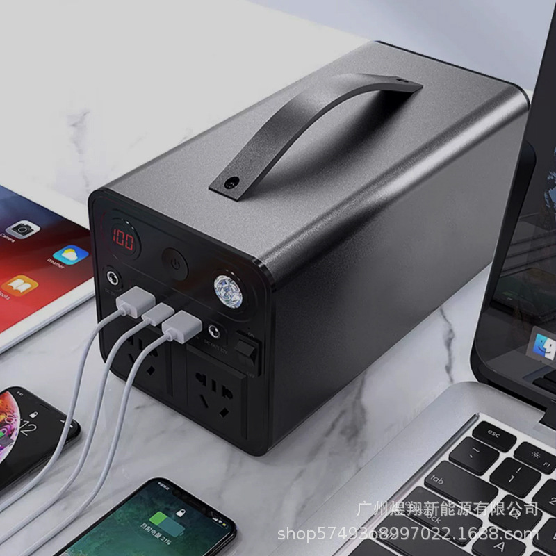 Fuente de alimentación de almacenamiento de energía de 300W, iluminación doméstica de alta potencia portátil de emergencia al aire libre de 220V batería recargable de respaldo