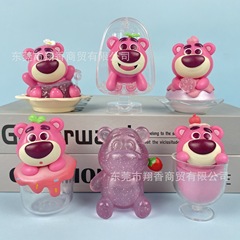 送料無料パーティーイチゴクマモデルフィギュアかわいい漫画ケーキベーキングガシャポン人形マシンブラインドボックス人形卸売