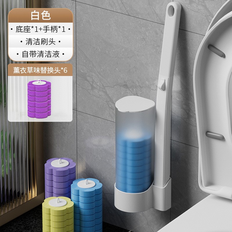 Traje de cepillo de inodoro desechable sin ángulo muerto cepillo de limpieza estéril cabeza hogar mango largo cepillo de inodoro entrega al por mayor