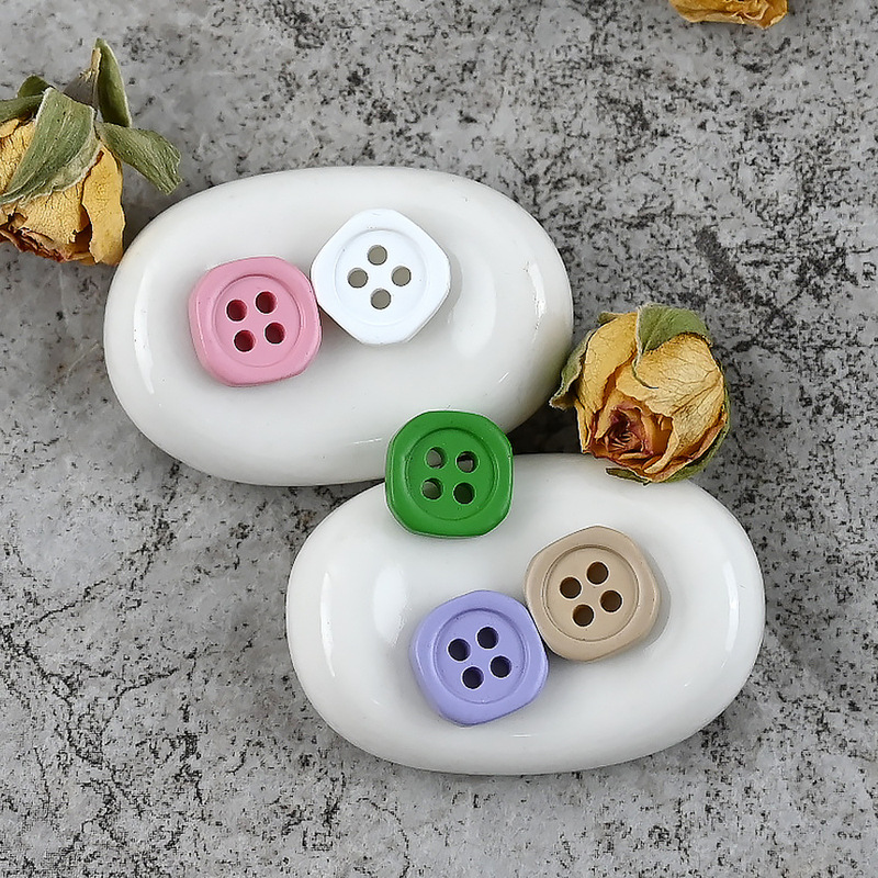 Violet Pink Square Color Small Button Resin Shirt Children's Shirt Button Handmade DIY Decoration Violet Pink Square Color Small Button Resin Shirt Children's Shirt Button Handmade DIY Decoration