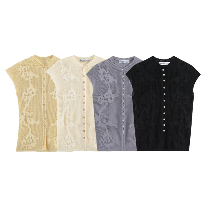Unizera Women's Clothing 2026 Summer New Casual Fashion Versatile Cut Out Knitwear Women's Top 2893030