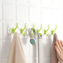 茶花挂钩粘胶长条衣挂钩墙上挂壁卫生间洗澡免钉毛巾衣服排钩粘钩