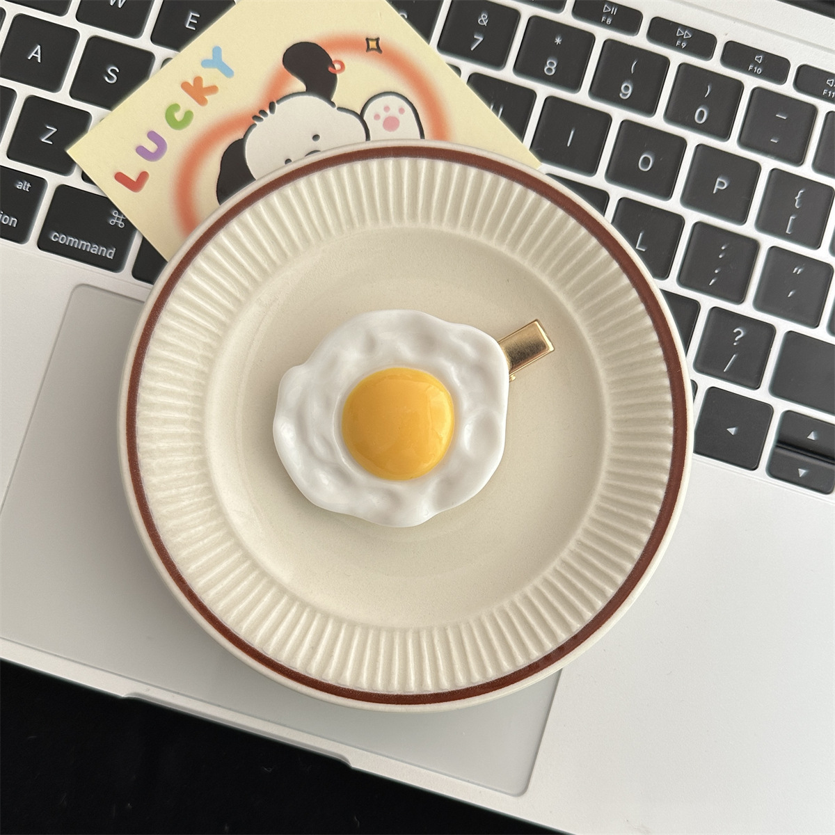 Women's Cute Cheese Poached Egg Plastic Hair Clip display picture 4