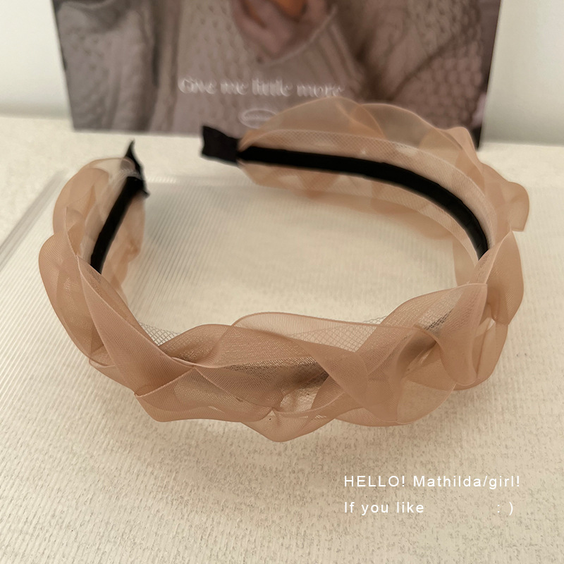 Corea del Sur Dongdaemun primavera nueva super super super malla banda de cabello para las mujeres en línea 2022 nueva sensación de tocado tarjeta de cabello