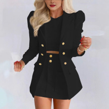 2025亚马逊独立站新款女装秋冬气质通勤时尚休闲印花长