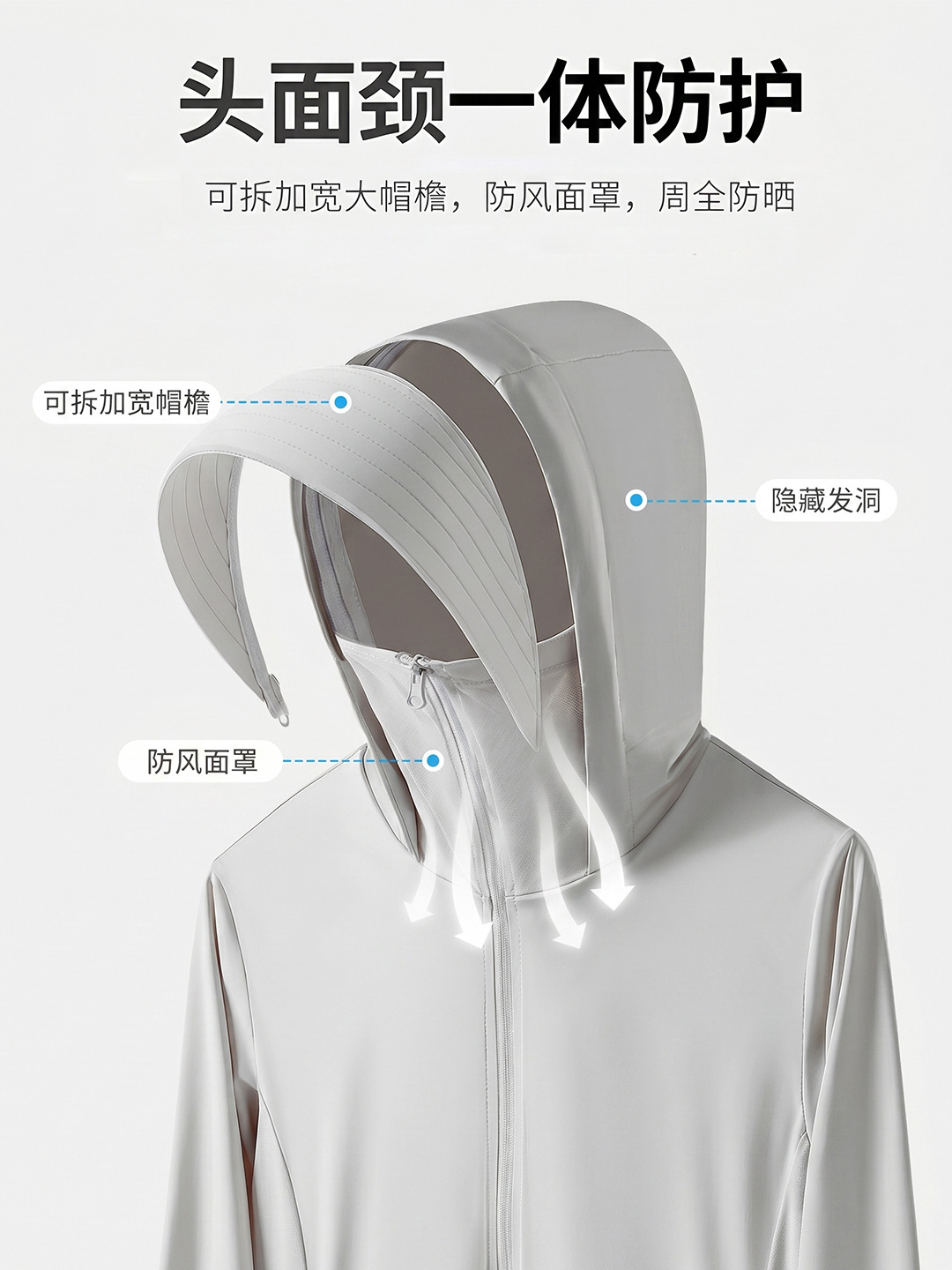 Summer outdoor ice silk sunscreen clothing wholesale sunscreen top women's UV protection light breathable skin clothing men's coat