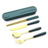 Handheld tableware, set stainless steel, spoon for traveling, 4 piece set, Birthday gift